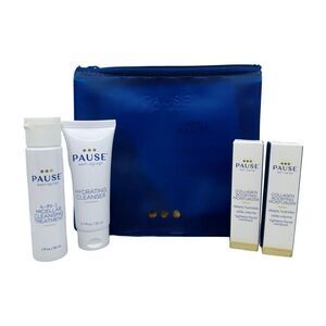 PAUSE Well-Aging Travel Skincare Regimen - Micellar Water, Cleanser, Moisturizer